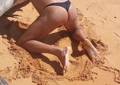 Ladysilva on the Beach in Panties Tanning Her Hot Ass
