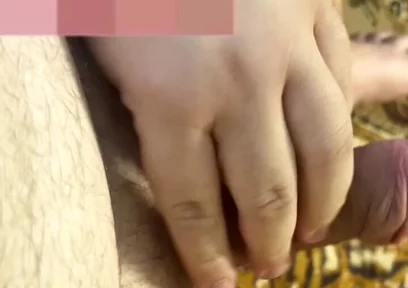 Fat Man Lying on the Couch Shows His Ass and Cums Without Hands, a Lot of Cum, Cum, Uncircumcised Penis