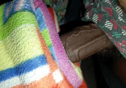 Big Black Cock a Man Handjob in Night Room