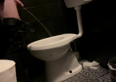 Amateur Straight Boy Caught Peeing in a Bar Restroom