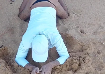 Ladysilva on the Beach in Panties Showing off Her Sexy Ass