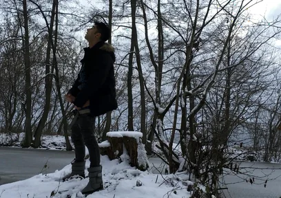 Winter Jerk off in Snowy Land Two Times