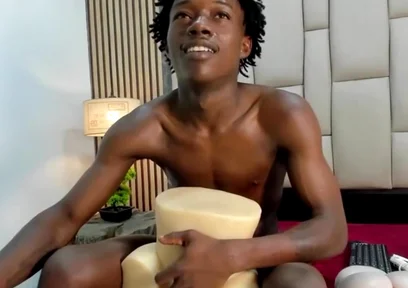 Black Twink Fucking Toy & Cumming