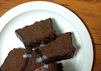 chocolate cake with cum