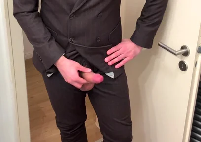 Businessman in Suit Jerks off on His Patent Leather Shoes