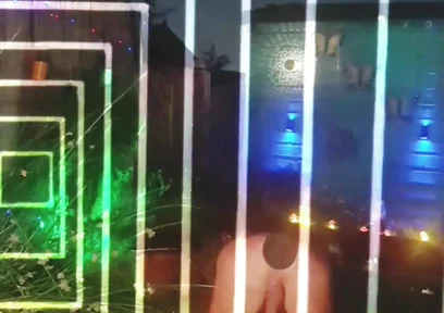 !!flash Warning!! Buttplug in Garden at Night
