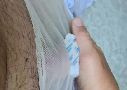 Takepad in Vintage Stockings with Sheer Panties Cum