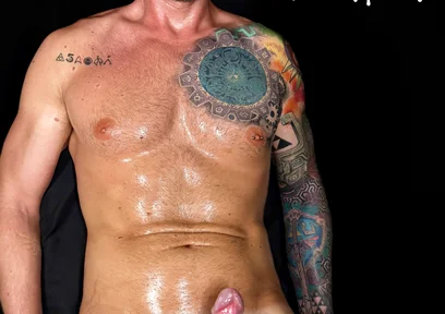 Milking and Edging Sexy Tatted Man