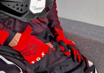 A Very Excited Biker Marked His New Fox Boots
