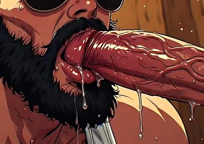 Bearded Hunks Sucking Cock Art