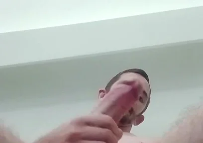 Young Guy Cums All Over with His Big Cock