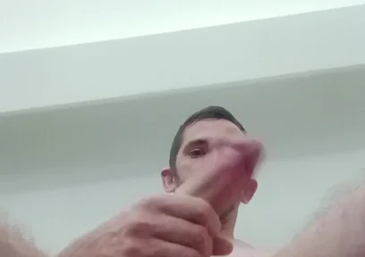 Young Guy Cums All Over with His Big Cock