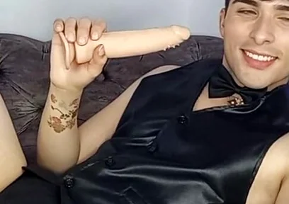 Smoking Fetish Sexy Boy Smoking a Cigarley While Sucking Dildo!