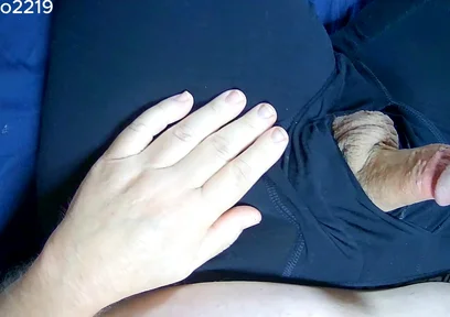 Another View of My Jerking My Smooth Cock