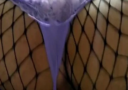 Femboy Trap Riding Dildo In Sissy Fishnet And Thigh High Socks