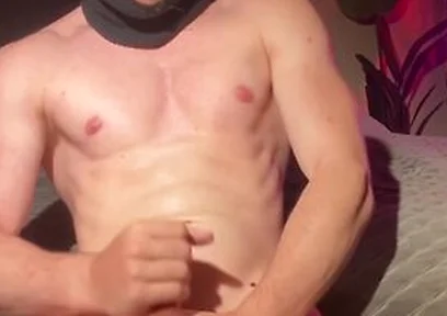 College Stud Blasts Massive Load All Over Himself