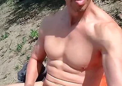 Muscle By A Lake Near People