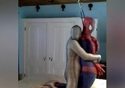 Zentai Croc Has Some Fun With Captured Dummy Spiderman