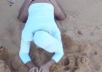 Ladysilva on the Beach in Panties Showing off Her Sexy Ass