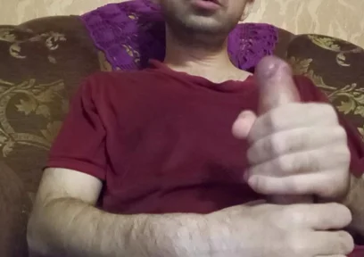 Horny Straight Man Jerking Big Cock. Solo Male Masturbation