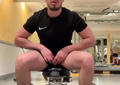 Gym Public Jerk off and Training