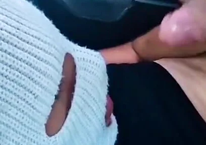 Self-sucking and Fucking a Tight Ass in a Taxi Driver's Car in Public