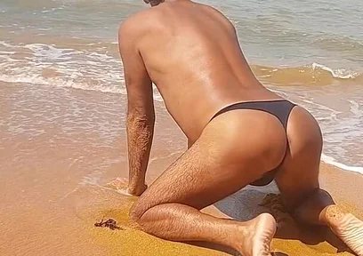 Ladysilva on the Beach in Panties Tanning Her Hot Ass
