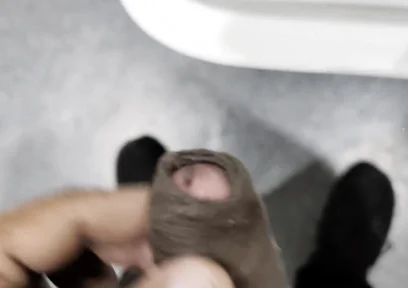Playing with Cock in Public Toilet Not Cum