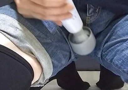 A Boys Stepdaughter Wearing Jeans Pee While Playing With An Electric Massager