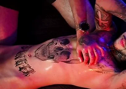 Camilo Brown Giving Intense Handjob To Hot Tattooed Stud Inked Mike Making Him Shoot His Cum