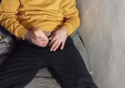 Masturbating in Bed at the Cabin