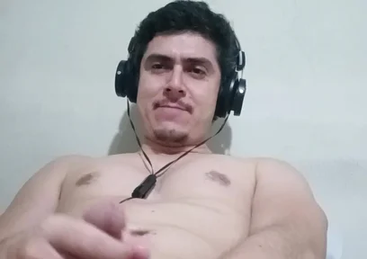 Handsome Stud Jerking Big White Cock