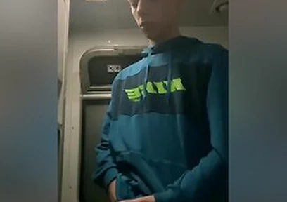 Im Jerking Off In The Train Toilet, They Almost Caught Me, A Tot Of Cum