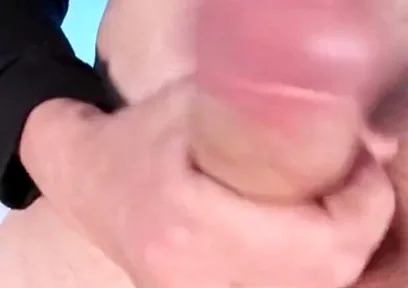 Your POV. Femboy Cums on Her Stockings Right in Front of Your Face