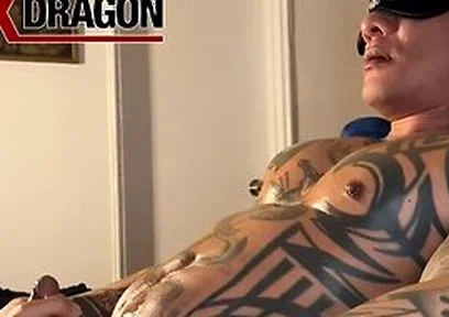 Inked Asian Dilf Damian Dragon Relaxes As His Sub Strokes His Dick