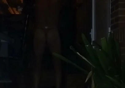 In a Thong Rubbing My Ass on the Terrace