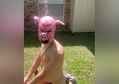 Pig Blown Up By Helium - Belly Inflation