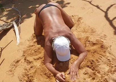Ladysilva Femboy on the Beach Tanning Her Hot Ass in Bikini