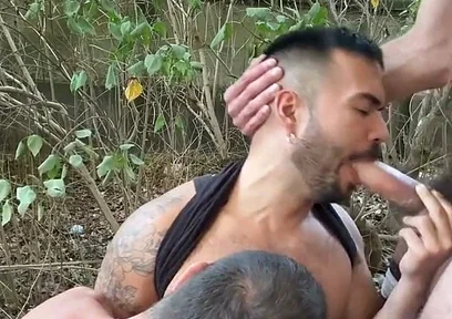 Outdoor Cruising Blowjobs with Huge Cumshots