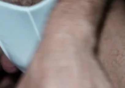 White Thong and Fishnets - Wet Precum Tease and Loud Solo Finish