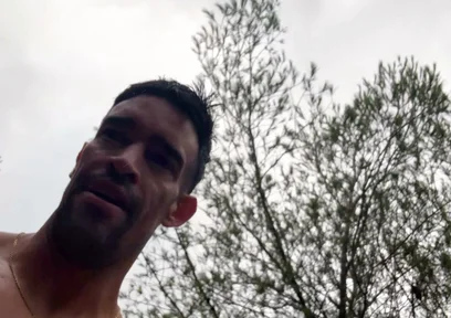 Walking Naked Under the Rain on the Woods