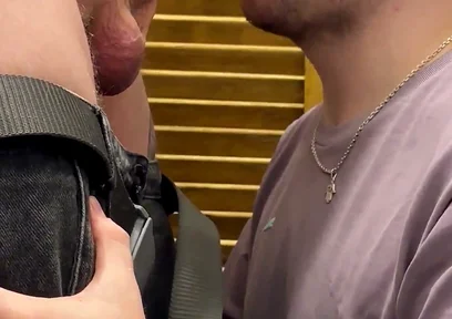 Sneaking Into a Toilet for Crusing Blowjob in a Busy Restaurant