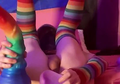 (full Video) Size Queen Femboy Raine Stretched By Massive Fantasy Dildos!