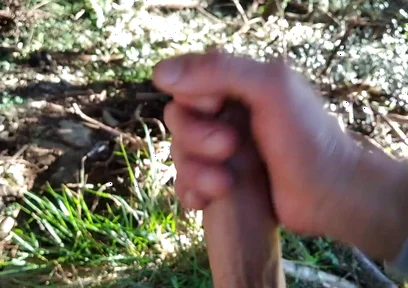 Old Man with a Huge Cock Went Out on a Hike and Squirted
