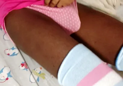 Black Femboy Shows You His Panties Bulge and Ass