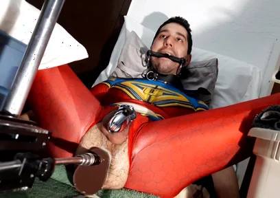 October 2021 Ricky Cage Live Show - Cock-locked Superhero Takes Dicks in Ass and Mouth!