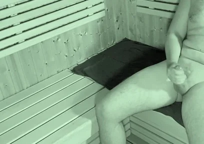 Camera Caught Guy Jerking off in Sauna