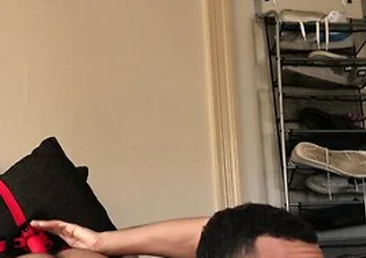 Red Bone In Fucking My Big Red Dildo In The Ass