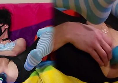 Femboy Getting Knotted Through Ripped Tights Makes Him Feel Like A Good Slut