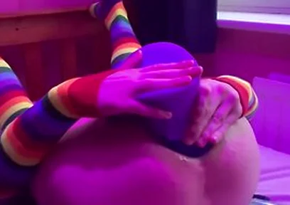 Size Queen Femboy Raine Stretched By Huge Toys!